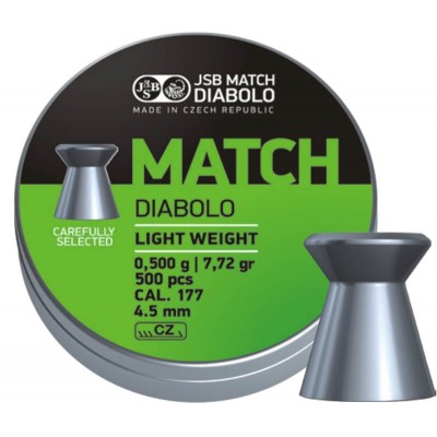 ΒΛΗΜΑΤΑ JSB MATCH DIABOLO Light Weight, 4.51mm / 500, (0,50gr /  7,716g)