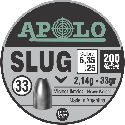 ΒΛΗΜΑΤΑ APOLO SLUG 6,35mm / 33 / 200